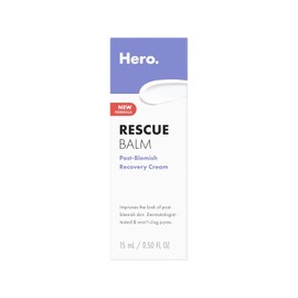 Hero Cosmetics Rescue Balm (nueva fórmula): la crema posterior a las manchas para aumentar la hidratación y mejorar el aspecto de las marcas posteriores a las imperfecciones. Probado por dermatólogos. Nueva fórmula. No obstruye los poros. 0.5 fl oz