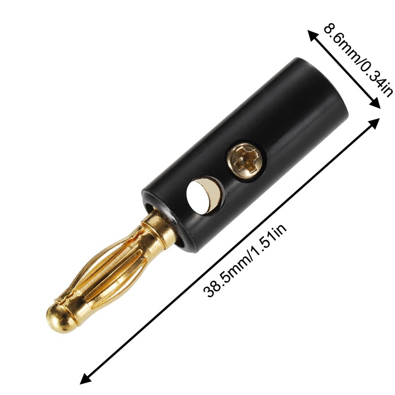 Greluma 40 x 4 mm Speaker Banana Plugs, Stackable Connectors