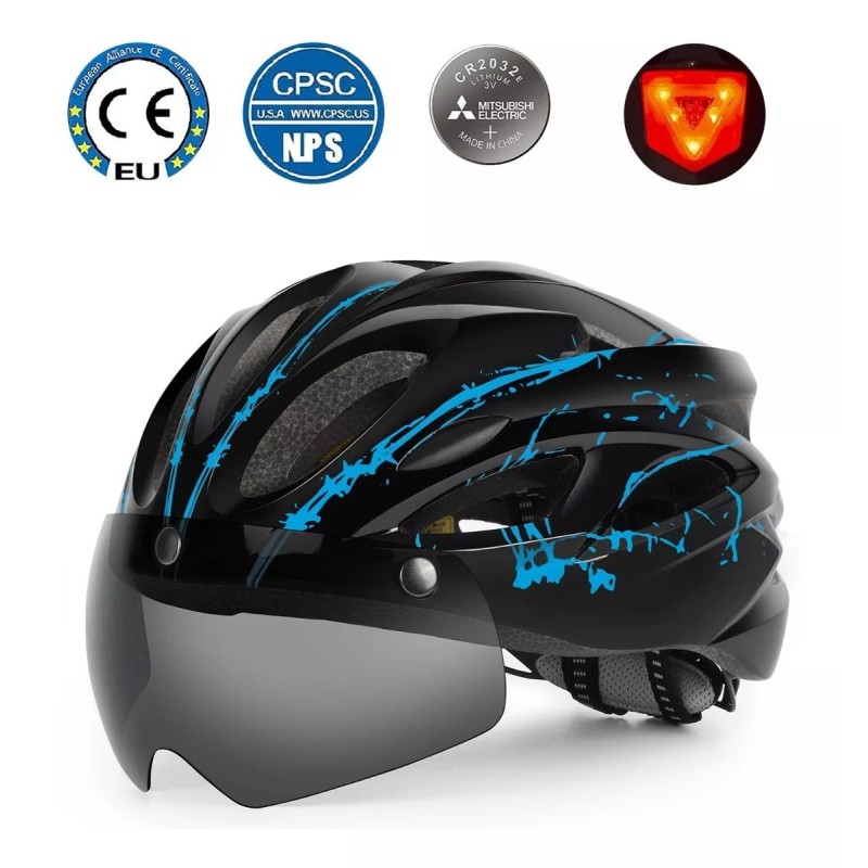 PEGGS Casco De Bicicleta De Ciclismo De Montaña Con Luz