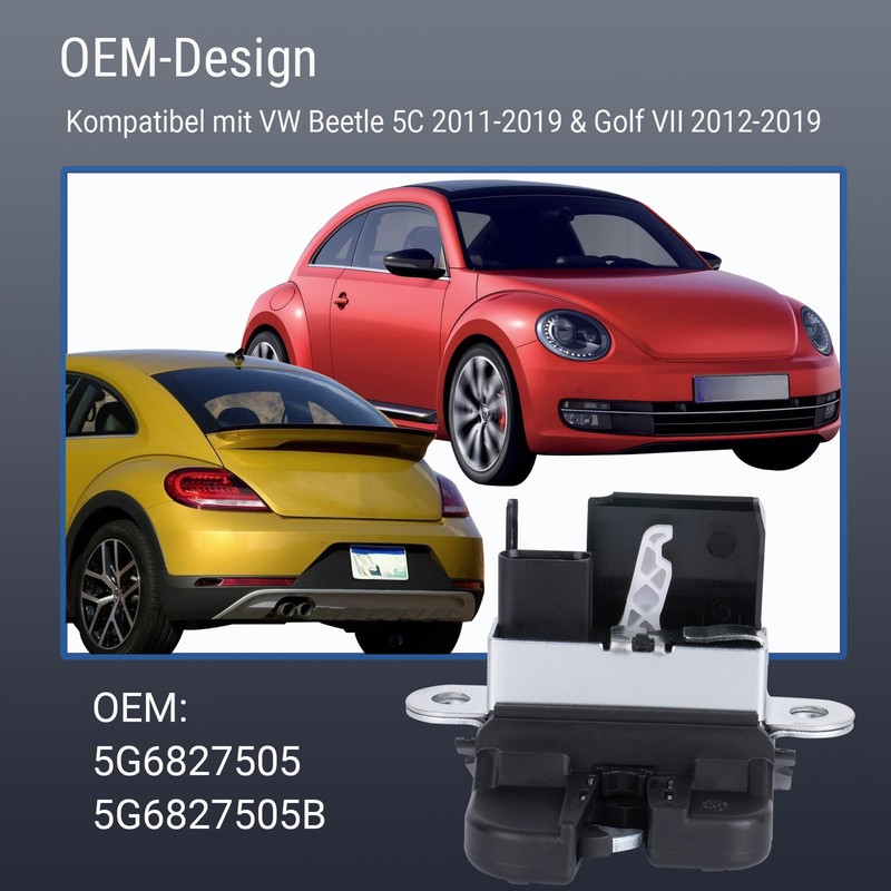 Abvefudo 5G6827505 Tailgate Lock, Boot Lock Compatible with VW Beetle