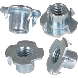 Drive-in Nuts M8 x 12 mm Pack of 30 | Carbon Steel Flare Nuts with 4 Drive-In Tips | For Wood, Plastic & Metal | DIN 6930 / ISO 6930 Compliant | Includes Storage Box