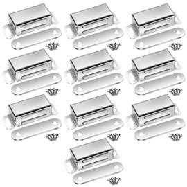 ciciment Magnetic Door Catch, Stainless Steel Cabinet Magnets for Kitchen Wardrobe Bathroom Cupboard Drawer Closures, Strong Magnet Latches for Small Cabinet Doors (10 pcs)