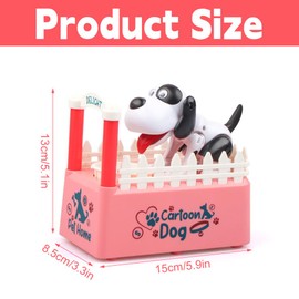 KQWVZ Hungry Dog Money Box, Puppy Piggy Bank, Coin Chew Money Box, Hungry Dog Piggy Bank, Cute Dog Simulation Fence Coin Box, Money Box, Dog Eats Money, Birthday Gift for Children (Pink)