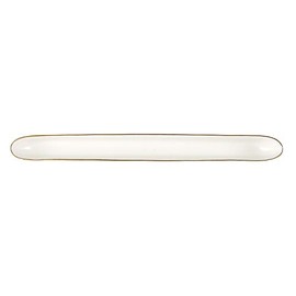 Creative Brands SB Design Studio Table Sugar Ceramic Olive Boat Server, White/Gold, 16.25" W x 1.75" H x 1.5" D