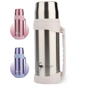 SSGP Termo Acero Inoxidable (40.6oz),Botella de Agua 1200ml,Termos Para Agua 1.2L,Doble Pared y Tapa Hermética Antigoteo,Para Agua FríA (24 Horas) O C
