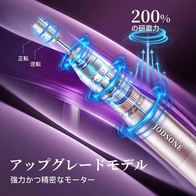 JODSONE Professional Nail Drill 30000rpm Low Noise Speed Control Slide