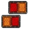 Partsam 2Pcs Double Led Trailer Tail Lights Horizontal Mount Dual