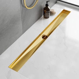 Wholesale CUPC Approval Golden 24"  Bathroom Linear Shower Drain 304 Stainless Steel Floor Drain US In StockMaterial: Stainless Steel, Color: Golden