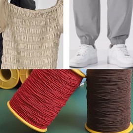 1 Spool Shirring Elastic for Sewing Elastic Sewing Thread Coffee Stretchy Thread for Sewing, Upholstery