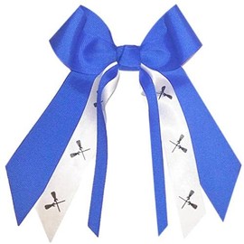 Lacrosse Hair Bow, Made in the USA, White Pony Band, many colors (Royal)