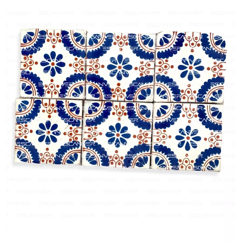 45 Pieza Azulejo Talavera 10cm Diferentes Colore Confeti Msi