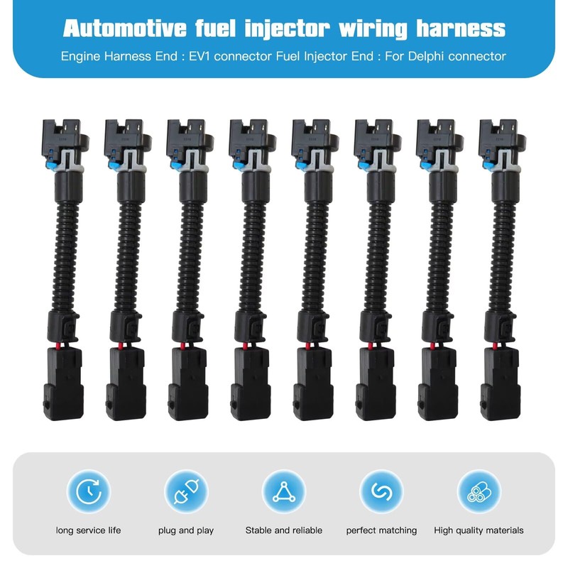 Vicue 8Pcs LS1 LS6 LT1 EV1 Injector Harness, Pigtails for
