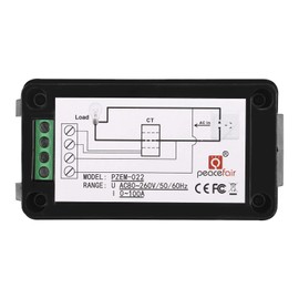 AC Digital Meter, AC 80-260V 100A LCD Display Digital Current Voltage Power Energy Frequency Power Factor Multimeter Ammeter Voltmeter 100A(Split Core Current Transformer)