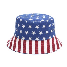 Zando Unisex 4th of July Bucket Hat Stars and Stripes USA Hats for Women & Men Sun Patriotic Hat Women Outdoor American Flag Bucket Hat USA Accessorie Red White and Blue Hat American Flag Hat One Size