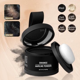 BUY 1 GET 1 FREE Hairline Powder Instantly Conceals Hair Loss Waterproof Root Touch Up Powder with Squalane for Natural Finish & Grey Touch Ups:_Dark Brown_2 Boxes: Great for first-time users