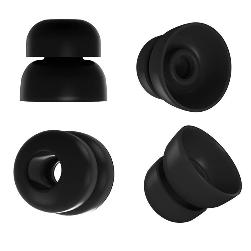 Zotech 20 Pcs Large Silicone Replacement Ear Buds Tips (Black)