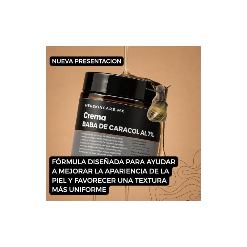 100gr Crema Baba Caracol Hombres Regenera Piel Dañada Desvanece Manchas