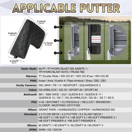 Golf Blade Ping-type Putter Head Cover Magnetic Closure Golf Club Protector Simple Black Pu Leather