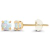 Genuine 14K Solid Yellow Gold 3mm Round Created Opal October