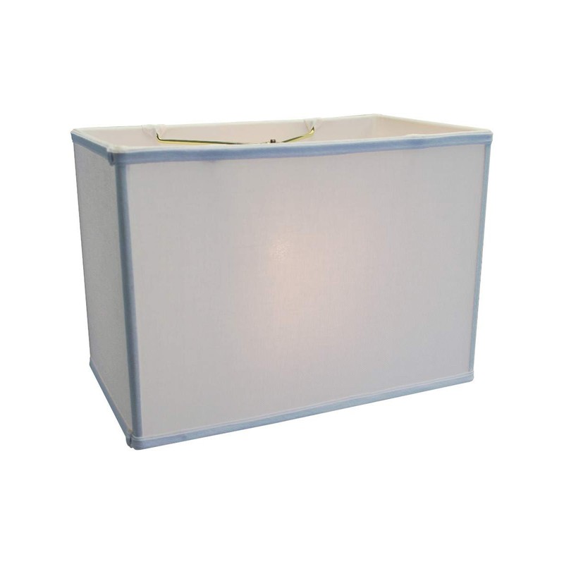 (8x14) x(8x14) x10 Rectangular Drum Lampshade White with Brass Spider