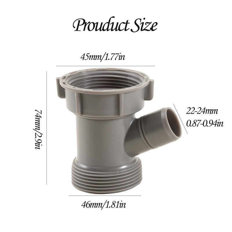 QruiLanTu 1-1/2 Inch Dishwasher Kitchen Drain Pipe Hose Adapter Wye,