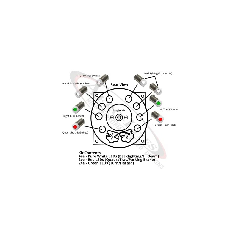Aero-Lites Speedometer Cluster LED Light Bulb Retrofit Kit, fits Jeep