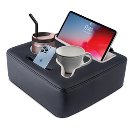 Car & Couch Cup Holder with Tuck-in Flap, PU Leather Backseat Organizer for Drinks, Phone, Snacks, Fits Sofa, Bed, Car Seat - MWNWMC