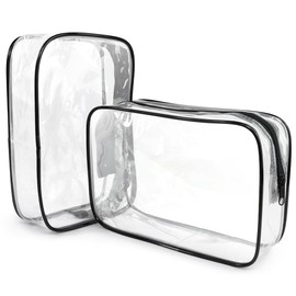 igadgitz home U7182 Clear Travel Toiletries Bag, Clear Cosmetic Bag, Clear Toiletry Bag - 2pcs