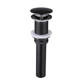 KES Bathroom Sink Drain Without Overflow Vessel Sink Lavatory Vanity Pop Up Drain Stopper Matte Black for 1.6"-1.9" Sink Hole, All Metal Rustproof Brass and 304 Stainless Steel, S2008D-BK