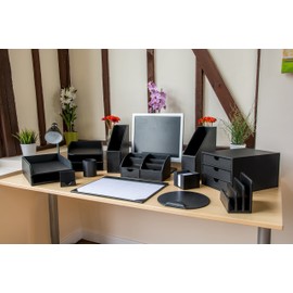 OSCO Faux Leather Waste Bin - Black