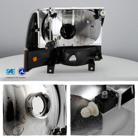 AKKON - Headlight For 99-04 Ford Excursion F250 F350 F450 F550 Superduty [OE Style] Black Housing Pair