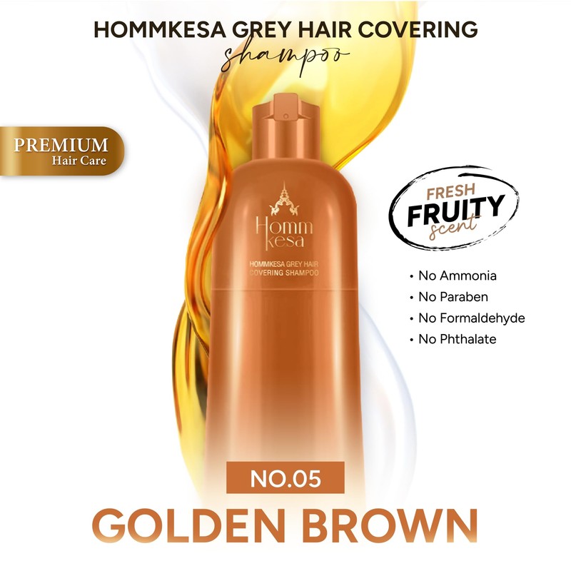 Hommkesa Grey Hair Coverage Shampoo, 10.15 Fl Oz (300ml), Gentle