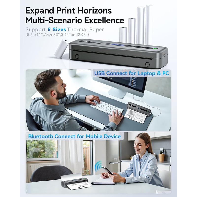 Phomemo Phomemo Portbale Printers Wireless for Travel, M832 Bluetooth Thermal