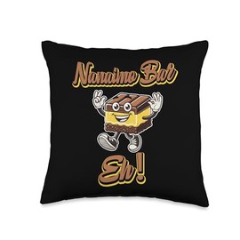 Nanaimo Bar Eh! - Funny Canadian Dessert Cartoon Throw Pillow