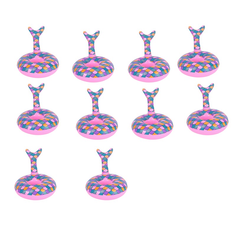 10pcs Inflatable Floating Drink Holders Beverage Cup Coasters for Swimming