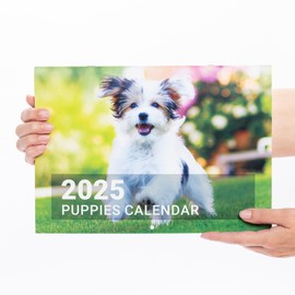 2024 Wall Calendar Monthly Planner Family Home Office Organiser A3 Month to View (Puppies)