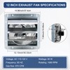 Criditpid 12 Inch Wall Mounted Shutter Exhaust Fan with ON/OFF