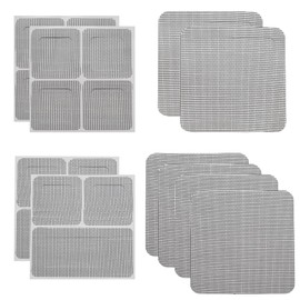 Pine & Linen 10pcs Mix Size Self-Adhesive Window Screen Repair Patch, Strong Adhesive Patches Fiberglass Mesh Tape, Quick Repair Drywall Tools for Window and Door Screens/Walls