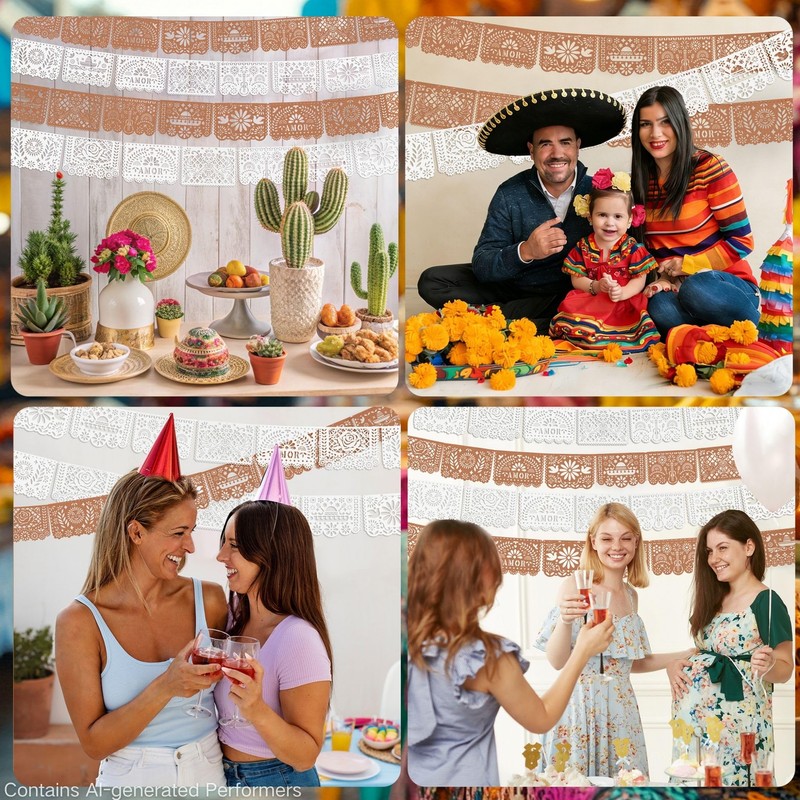 QTRQTR 4 Pack Cielito Lindo Party Decor 39Ft Papel Picado