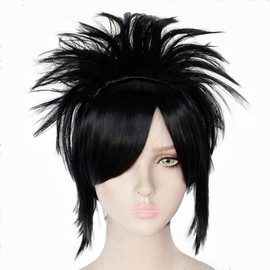 Men's Cosplay Wig, Shot Wig, Black Hair, Heat Resistant, Cosplay Tool, Cultural Festival, School Festival, Anime Wig, Stage Performance, Man-Yu Exhibition, Photography, Disguise Wig