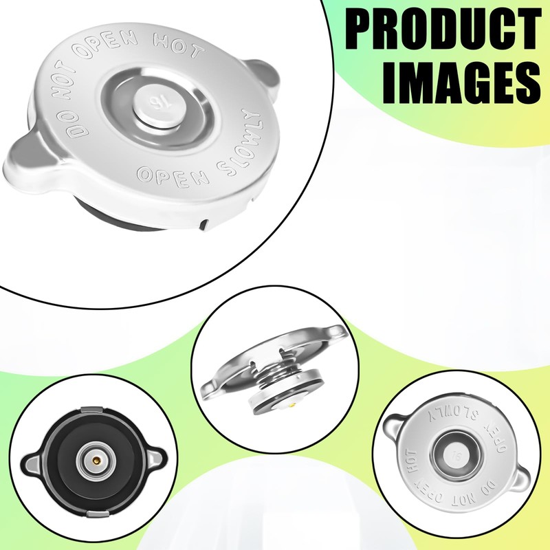 QQWD 1PC Radiator Cap, 16PSI Car Accessories Waterproof and Leak-proof