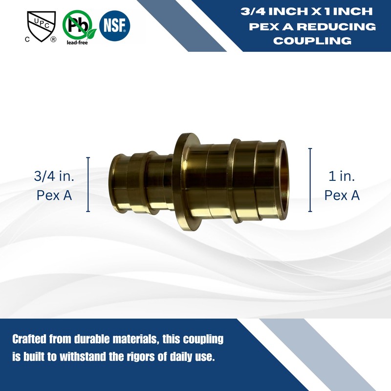 1 Piece XFITTING 1" x 3/4" Pex A Reducing Coupling,