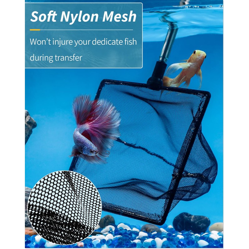 Pawfly Aquarium Fish Net with Extendable 9-24 Inch Long Handle
