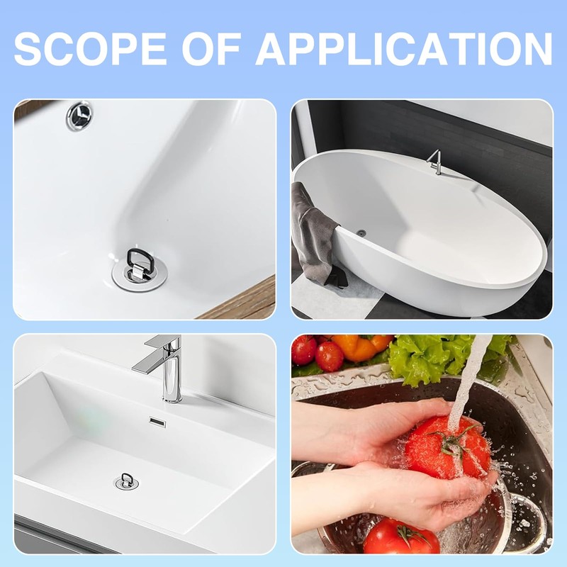 Colaren 2 PCS Upgraded Bath Plug Replacement, Universal Sink Plug