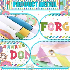 HunnmingRe Donut Forget Us Banner Colleague Going Away Party Decorations Donut Farewell Retirement Party Decor for Coworker Employee Friend Leaving Decorations Yard Indoor Outdoor Goodbye Supplies