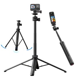 Ulanzi TT24 Camera Tripod Auto Open/Close Single-Handed Operation Selfie Stick for Insta360 X5, GoPro Tripod, Pocket3 Tripod Invisible Selfie Stick Cka Quick Release Tripod 146cm 7-Stage Extendable