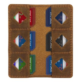 MegaGear Leather SD Card Holder - Camel MG1715