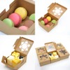 WEEPA 25pcs Bakery Boxes with Window 4x4x2.5" Snowflake Square Kraft