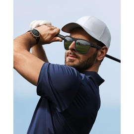 Nirvjour Polarized Sunglasses for Men Lightweight UV Protection Sun Glasses for Driving Fishing Golf, Black Frame / Black Polarized Lens