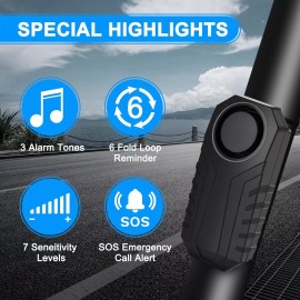 digi-office 2 Pcs Anti-theft Motorbike Motorcycle Scooter Alarm System Security Universal